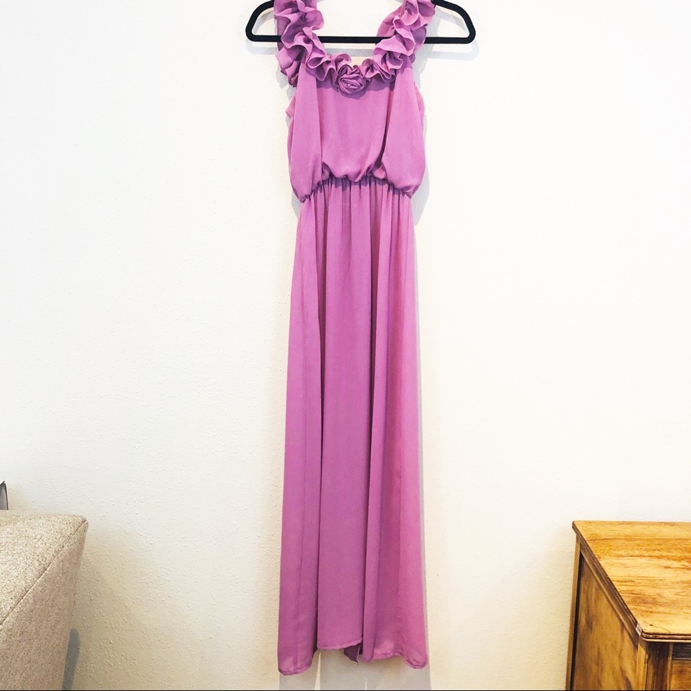 1983 Vintage Ruffled Formal Maxi Dress - Picture 2 of 9